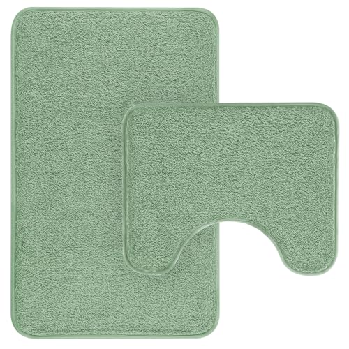 Lot de 2 tapis de bain microfibre antidérapants Lairi