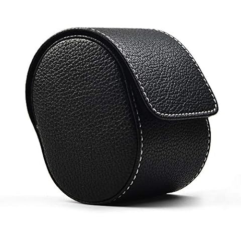 Oirlv Luxury Leather Watch Storage Box Travel Single Watch Case Jewelry Gift Box for Christmas Anniversary Birthday(Black) Cover