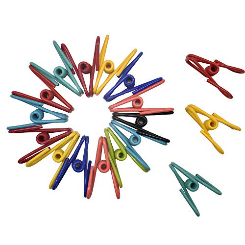 Renashed 50 Pack Steel Wire Clip Utility Clips Colorful Vinyl-Coated Windproof Clothespin For Drying Home Laundry And Office Multi-Purpose Assorted Colors #TOP14