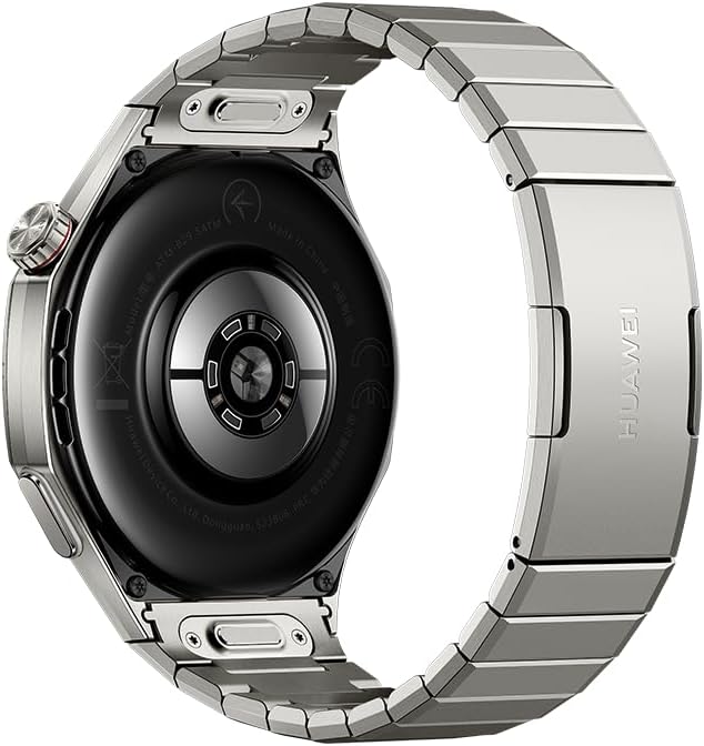HUAWEI Watch GT 6 Pro back view showing sensors and charging contacts