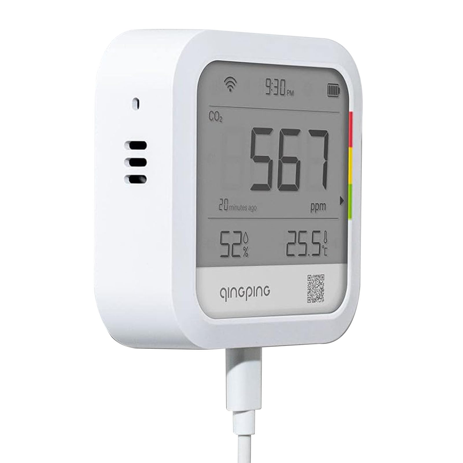 Detector de CO2 para Interiores Monitor de Temperatura y Humedad Notificaciones Inmediatas Inalámbricas para Centros Comerciales Supermercados