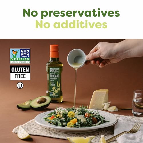 Image of BetterBody Foods Refined Avocado Olive Oil 50 /50 Blend, Non-GMO Cooking Oil, Gluten Free, Kosher, Frying, Baking, 500 mL, 16.9 Fl Oz