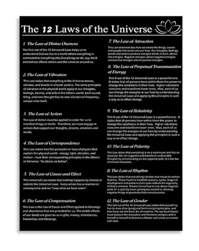 Zen Bedroom Decor Manifestation Poster Canvas Wall-Art Spiritual Awareness Quote for and Focus Space(Unframed,16x24inch(40x60cm)