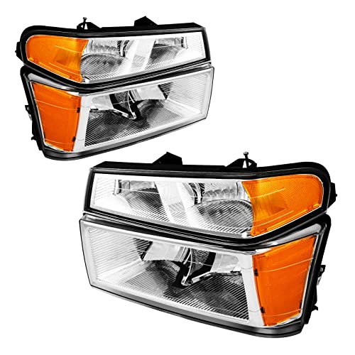 Philtop Headlight Assembly, Replacement For Canyon 2004-2012, Tundra 2005-2006, Sequoia 2005-2007, I-370 2007-2008, I-350 2006, Amber Reflctor Clear Lens Chrome Housing, Automotive Headlamps #TOP5