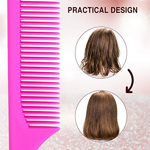3 Pieces Plastic Rat Tail Comb Pintail Comb Fiber Teasing Comb 9 Inch Styling Comb With Thin And Long Handle For Men Women Girl Salon Home Supplies #TOP3