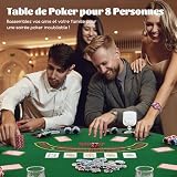 COSTWAY plateau de poker pliable 120 x 120 cm, 8 joueurs photo 4