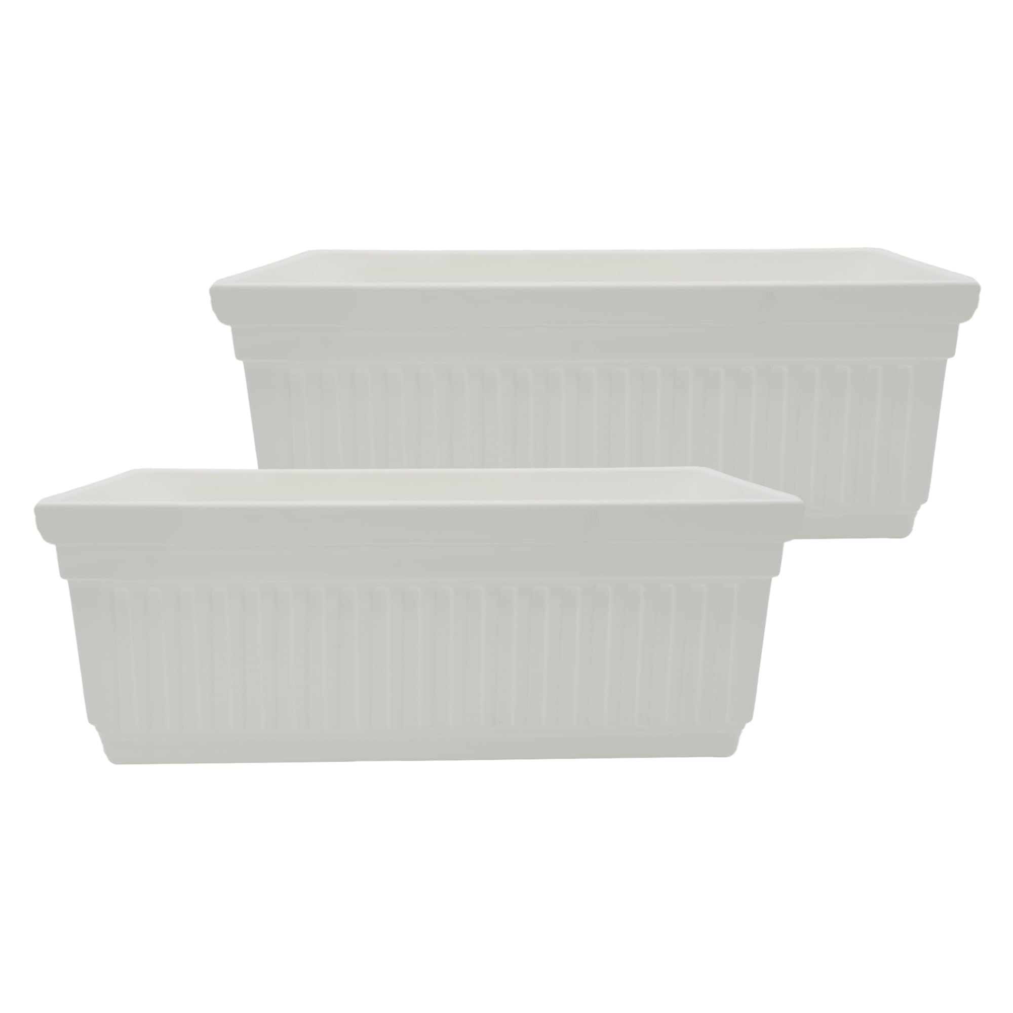 The HC Companies Venetian Window Planter Box, 24 Inch, White, 2-Pack