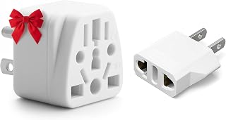 Europe to US Plug Adapter EU/UK/AU/in/CN/JP/Asia/Italy/Brazil to USA (Type A & B) American Travel Adapter and Converter, Wall Outlet Power Charger Converter (White)