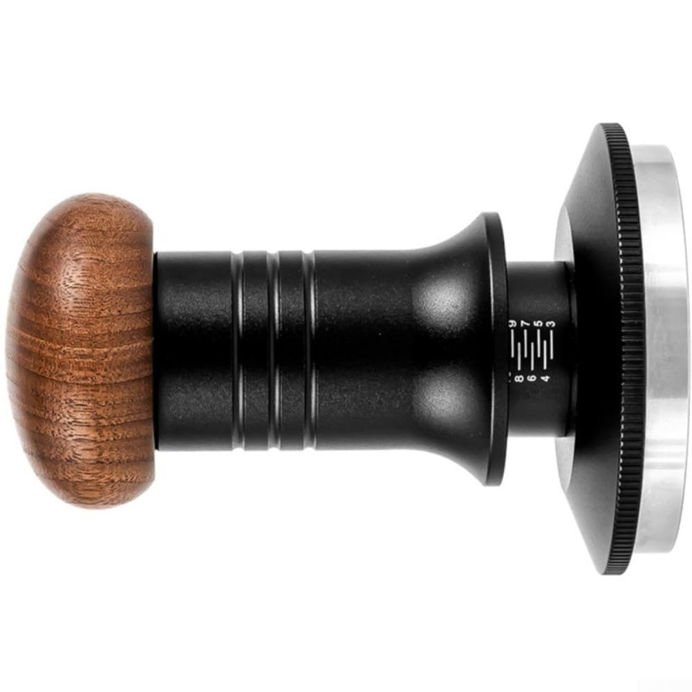 Tamper do kawy, 51 mm, stal nierdzewna, z drewnianym uchwytem, precyzyjne zagęszczenie narzędzi barista, czarny