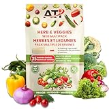 A.T.I 35 Variety Heirloom Vegetable & Herb Seed Pack – Approx. 6000 Non-GMO Seeds – Garden Seeds Kit – Outdoor, Indoor Plant Seeds with Planting Tags