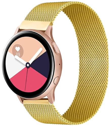 Image of PEFKO PSS56 19MM Milanese [ Magnetic ] Sporty Straps /Bands Compatible for Boat Storm Smart Watch & Watches with 19mm Lugs Size (19MM, GOLD [ MAGNETIC MILANESE STRAP ])
