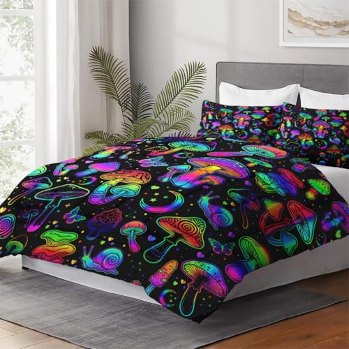 WeCozy Queen Comforter Set, 3 Pieces Mushroom Halloween Bedding, All Season by WeCozy - Used condition - Image 4