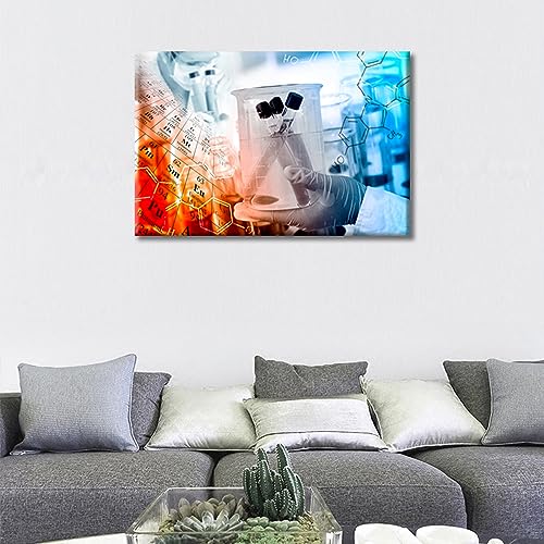 Image of Chemical Equations Laboratory Research Concept Canvas Wall Art Clinical Laboratory Wall Art for Living Room 1 Panels Wall Pictures Giclee Print Gallery Packaging Artwork Ready to Hang (16 inchWx24 inchH)