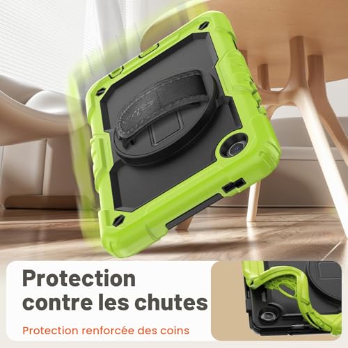Coque Samsung Galaxy Tab A9 SEYMAC étui vert antichoc 8.7 pouces 2023