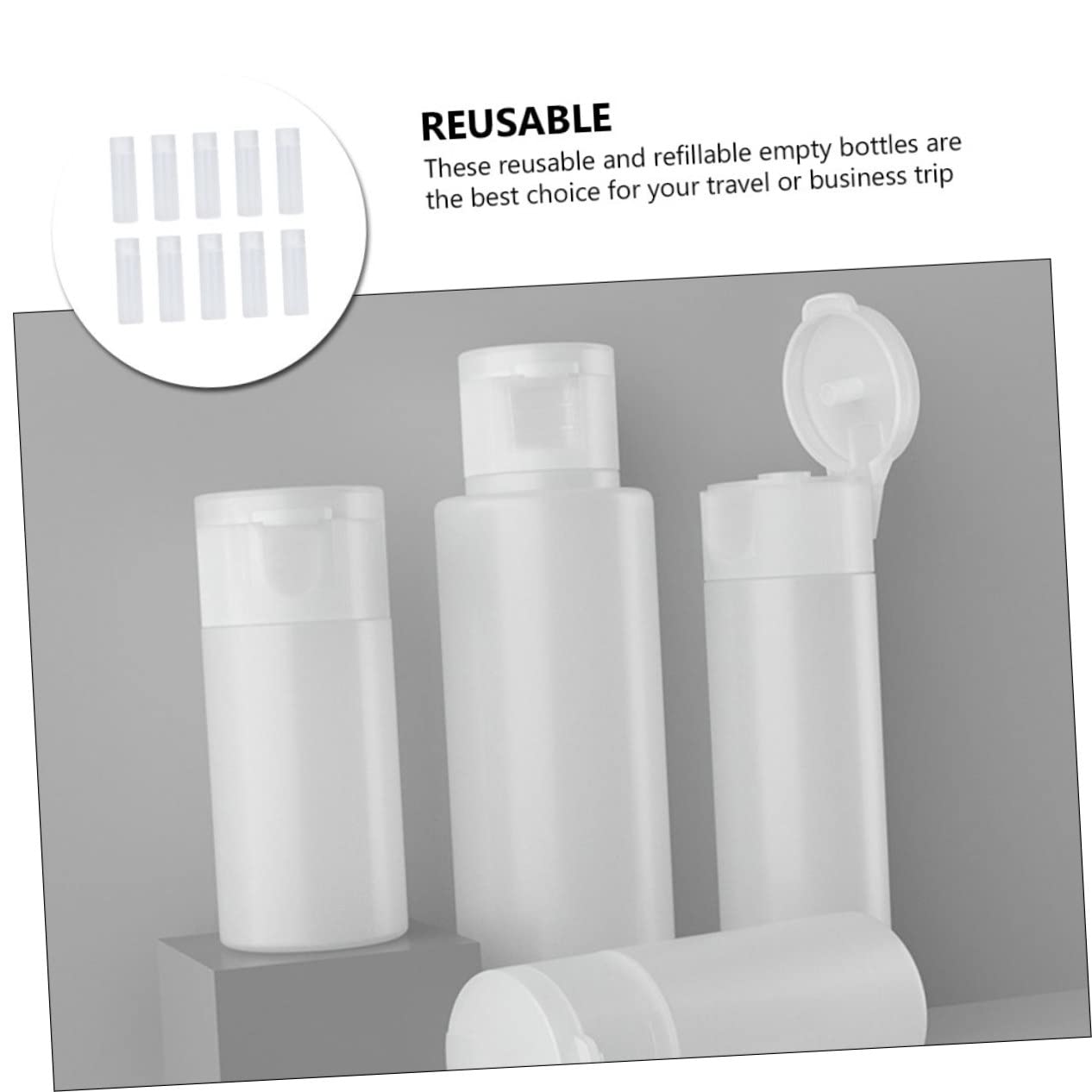 POPETPOP 50pezzi Bottiglie Vuote Per Viaggio Flaconi Ricaricabili Chic Per Cosmetici Contenitori Chiusura Pressione Leggeri e Compatti