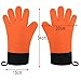 ERTXGBA Thick Silicone Oven Gloves Heat Insulated Finger Gloves Non-Slip Microwave Oven Mitts Gripper Pot Holder BBQ Baking Tool