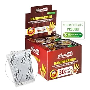 THERMOPAD Handwärmer – DAS ORIGINAL: 30 Paar Wärmepads für 12 Stunden Wärme I Sofort einsatzbereite Taschenwärmer I…