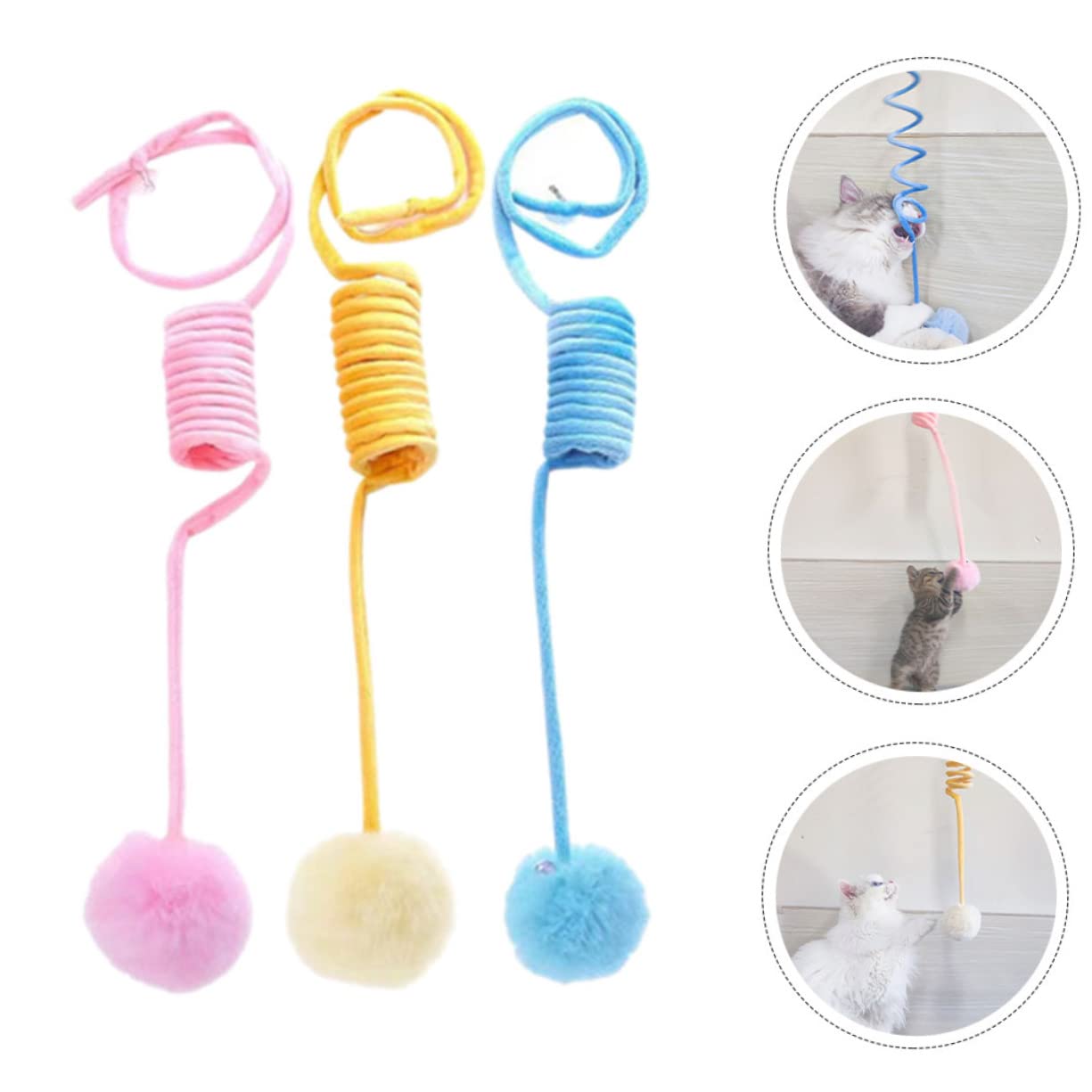 Kisangel 12pièces Chat Jouet Peluche avec Ventouse Boules De Teasing pour Chats Intérieurs Jouets Interactifs Amusants