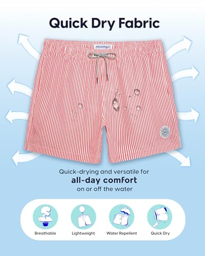 Image of maamgic Mens Swim Trunks 5 Inch with Mesh Lining, Quick Dry Mens Bathing Suit, Swim Shorts for Swimming and Beach