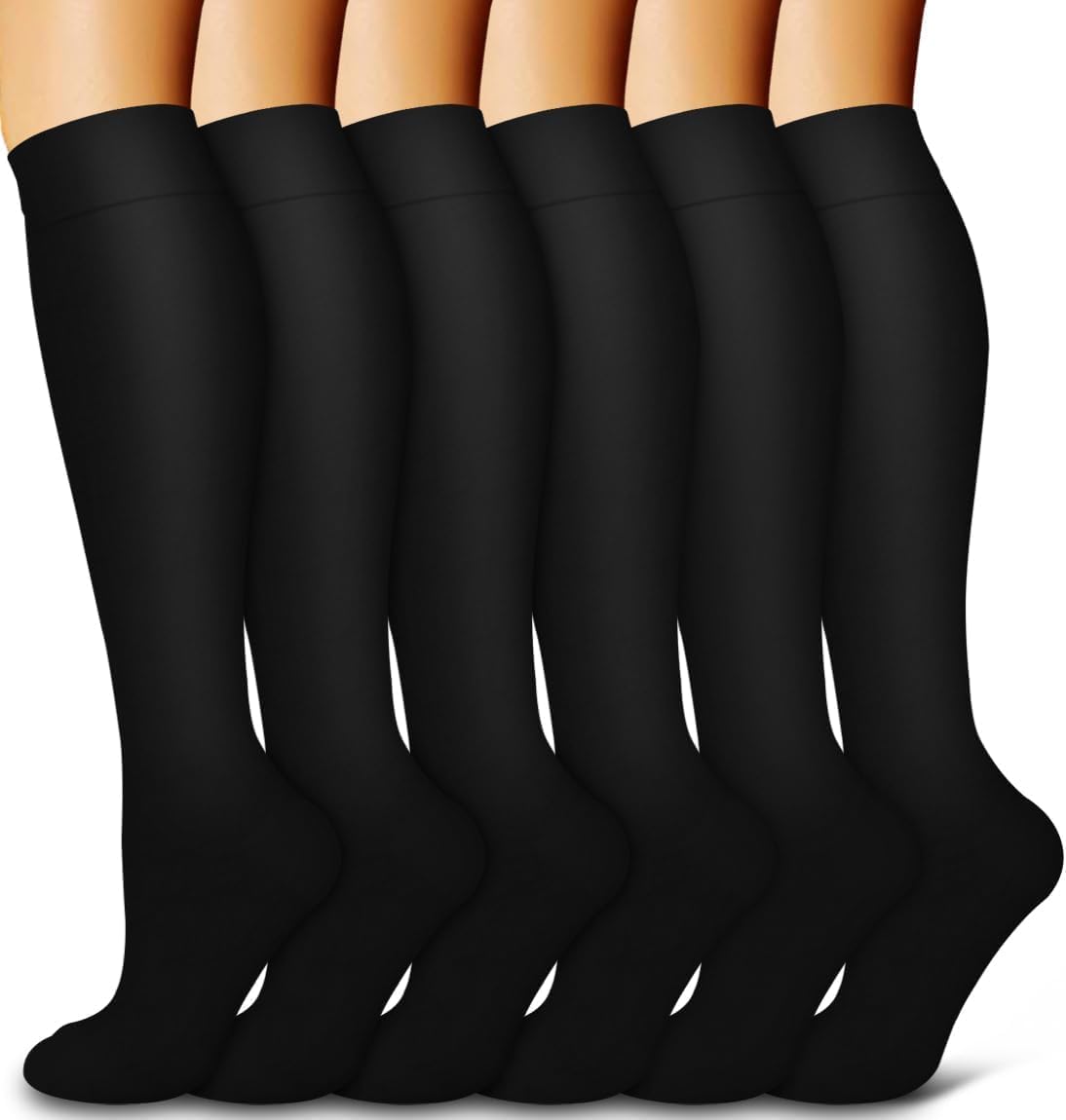 Compression Socks for Women and Men 15-20 mmHg 6 Pack Compression Stockings Circulation-Best Support for Medical,Running,Nursing,Athletic
