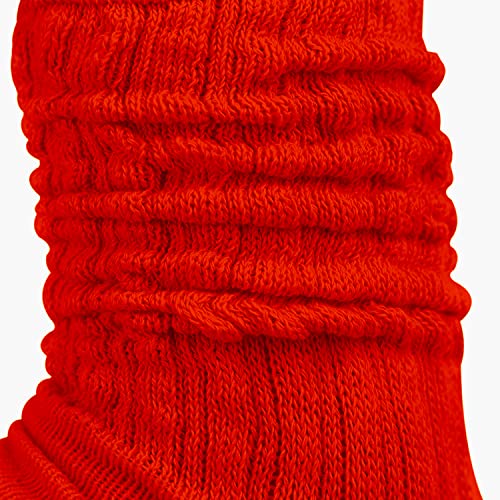 MDR Distributors MDR Lightweight Cotton Slouch Sock For Women and Men 1 Pair Made in USA Size 9 to 11 (Red)2
