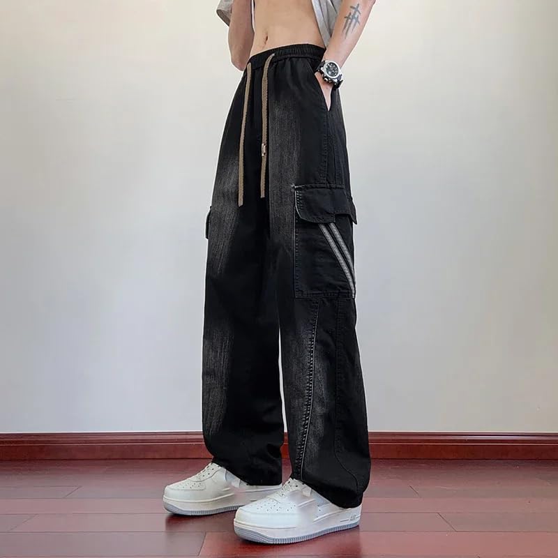 Summer Wide Leg Jean Cargo Pants Men Casual Summer Pant2