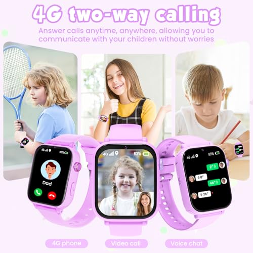 Image of MOKAST Kids Smart Watch Toys for Boys Girls - Children Watch for Kids 4-12 Years Touch Screen Watches with 15 Games Video Camera Music Player Alarm School Mode Education Birthday Gifts (4G Purple)