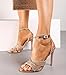GPXGPX Women's Rhinestone Gold High Heel Sandals Sparkly Stilettos Heeled Ankle Strap Stilettos Round Open Toe Dressy Weddings Sexy Sandals Shoes