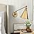 JIMUBEAM Vintage Swing Arm Wall Sconces, Adjustable Head Plug in Cord with On/Off Switch Wall Mounted Lamp, Industrial Sconces Wall Lighting Reading Light Fixture for Bedside Farmhouse (Antique)