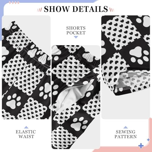 Dog Paw Footprint Heart Boys Pants for Kids Jogger Pants with Pockets S-XL4