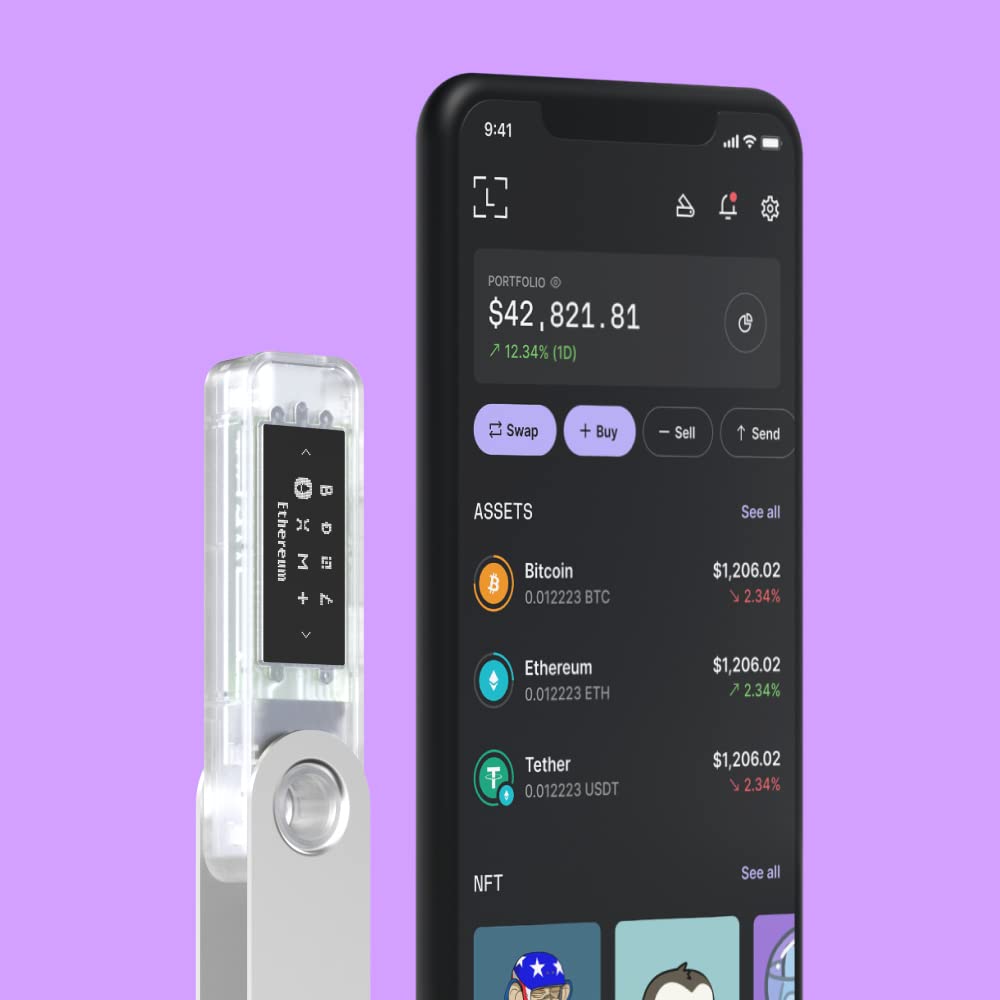 Amazon | Ledger Nano S Plus暗号ハードウェアウォレット(アイス) - 暗号通貨、NFT、トークンを保護します。 |  Ledger | 電話機本体