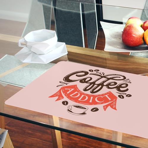 Sets de table souples rose dessous liège napperons grand format café - 6