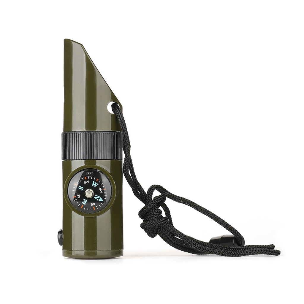 Lampe de poche avec thermomètre et sifflet de survie portable