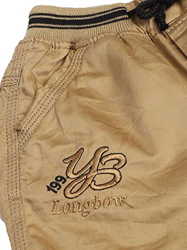 Image of ADBUCKS Boys Mid Rise Relaxed Easy Wash Chambray 3 /4th Cargos Trousers