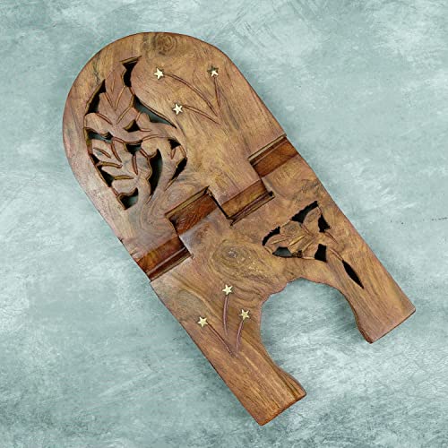 Image of Naayaab Craft Premium Pakka Sheesham Wooden Rehal | Religious Holy Book Stand Holder - Size (12 Inch)