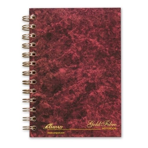 ESSELTE CORPORATION Gold Fiber Notebook, 130 Sheets, 7x5, Burgundy ...