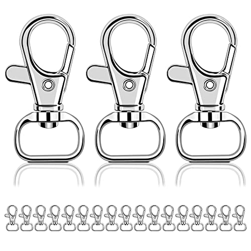 20 Stück Schlüsselkarabiner Schwenker Karabiner Schlüsselanhänger mit D-Ring Schlüsselringe Edelstahl mit 360° drehbarem Ösenring für Makramee Zubehör und DIY Handwerk (Innenbreite 12 mm) Cover