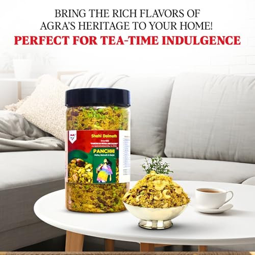 Image of PANCHI KA PETHA AUR DALMUT Shahi Dalmoth Namkeen (400g), Original Agra's Famous Crunchy & Spicy, Authentic Dry Fruits Mix, Fresh & Tasty & Perfect For Tea Time Snack, Travel & Indian Occasions