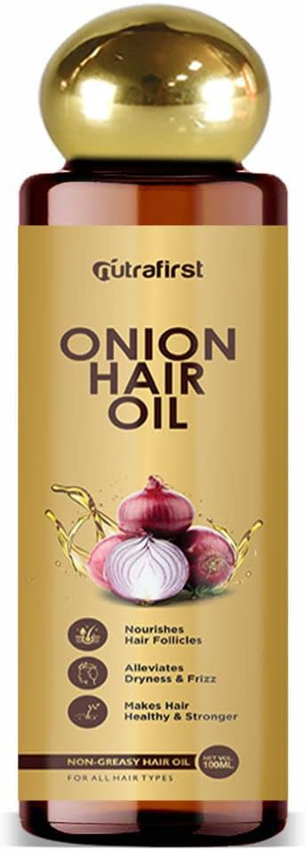 NutrafirstOnion Hair Growth Oil for hair growth for Men & Women Having Onion Oil and a Blend of Natural Ingredients like Bhringhraj, Brahmi, Amla, Methi, Shankhpushpi – 100 ml