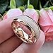 TUTISS 8mm Rose Gold Sandblasted Tungsten Rings for Men Women Engagement Wedding Bands Fashion Jewelry Domed Comfort Fit Size 10.5