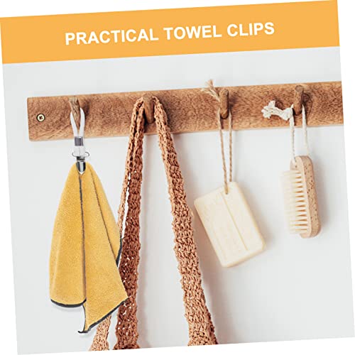 4Pcs Towel Clips Hooks for Hanging Sturdy Towel Holder Clips with Loops for Kitchen and Bathroom Storage for Tea Towels Beach Towels and Hand Towels - Image 2