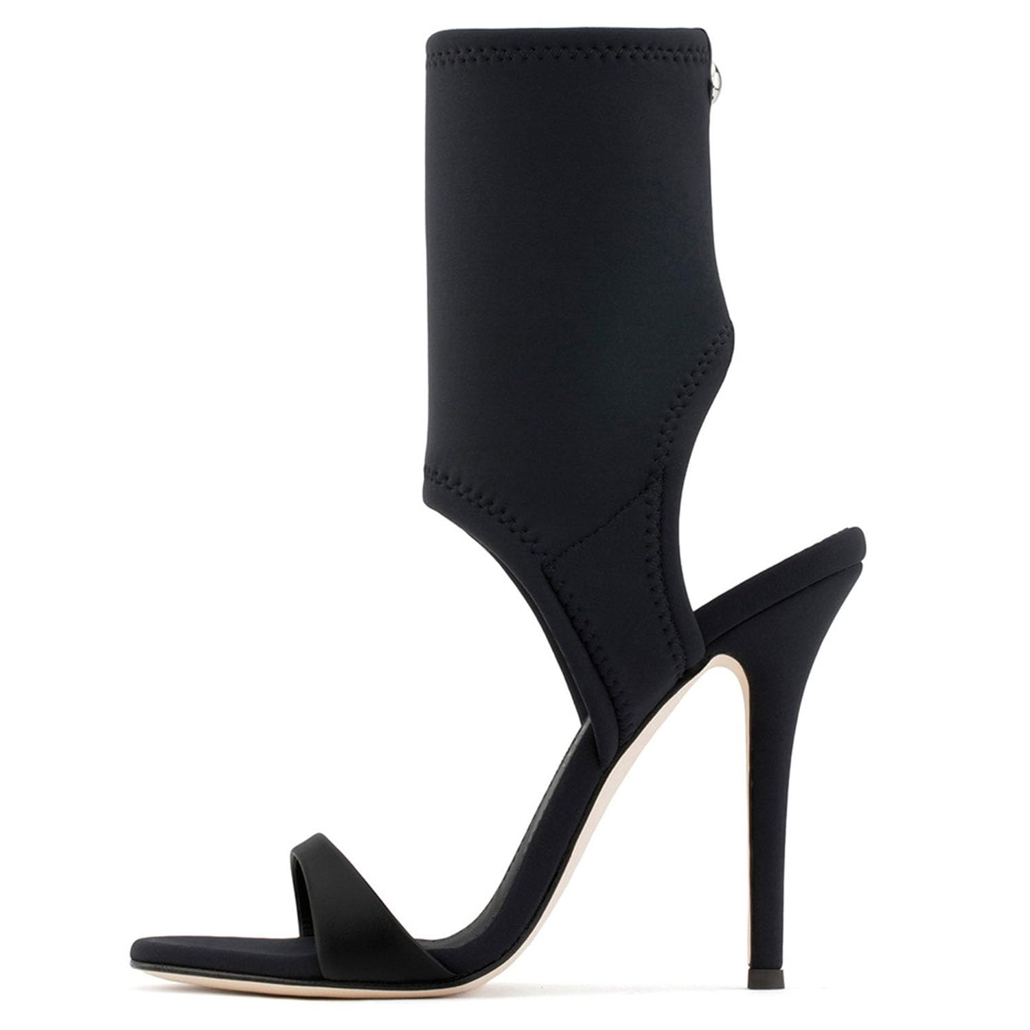 Scarpe da donna in camoscio elastico a spillo con tacchi alti Slingback High Top Sandali Peep Toe Ankle Bootie per discoteca