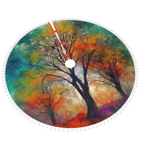 Jupe de sapin multicolore en peluche 122 cm pour décor de Noël extérieur - 8