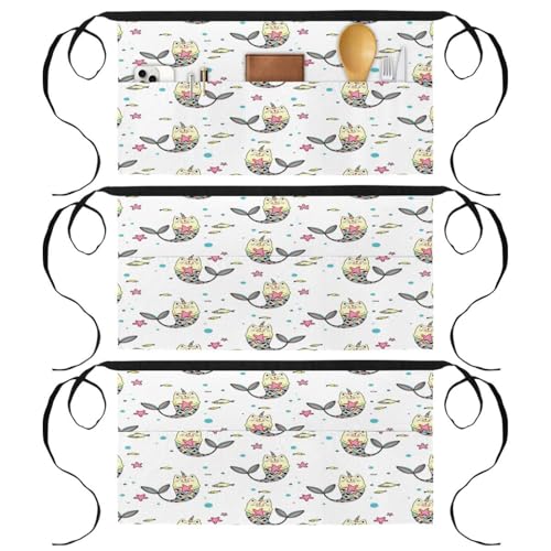Demi-tablier court 3 poches pour ranger vos ustensiles de cuisine et travailler confortablement