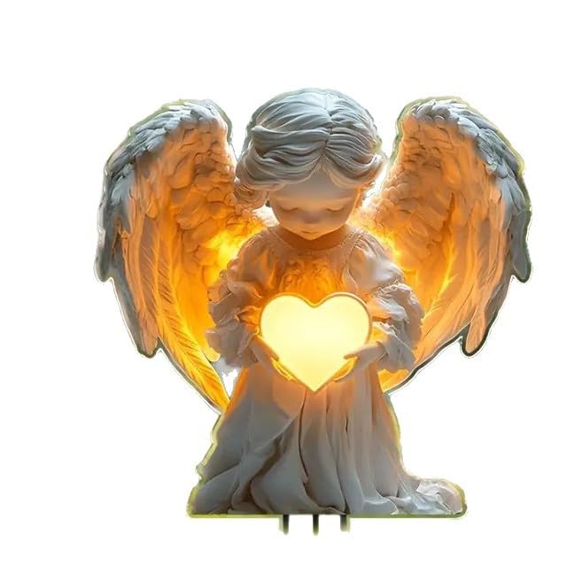 Grabschmuck wetterfest, Engel für Grab Wetterfest, Solar Engel Gartenstatue, Wasserdichte Betende Grabengel, Geeignet für Friedhof Dekoration und Blumentöpfe Dekoration als Taufe Geschenk (C)