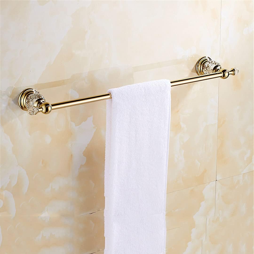 Bathroom Accessories Set Shiny Gold Crystal Towel Rack Metal Toothpaste Holder Wall Hanging Swivel Towel Bar Toothbrush Holder