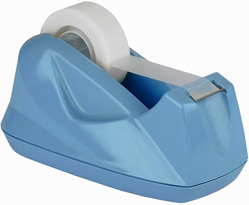 Acrimet Dispensador de cinta de escritorio premium, plástico, base antideslizante (resistente) (color azul claro)