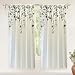 DriftAway Isabella Faux Silk Embroidered Window Curtain Embroidered Crafted Flower Lined with Thermal Fabric Single Panel 50 Inch by 63 Inch Ivory Blue