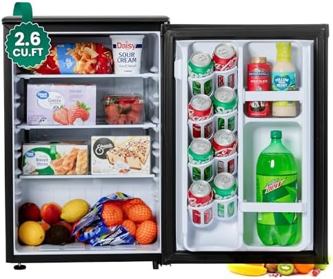 roomwell E-Star 2.6 Cu Ft Mini Fridge without Freezer - Black Min...