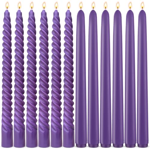 Bougies coniques violettes de 25,4 cm pour sublimer vos dîners romantiques et fêtes